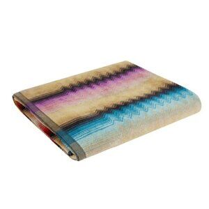 Missoni Home Byron Hand Towel Set x2 Zigzag Cotton Terry Velour Multi NEW